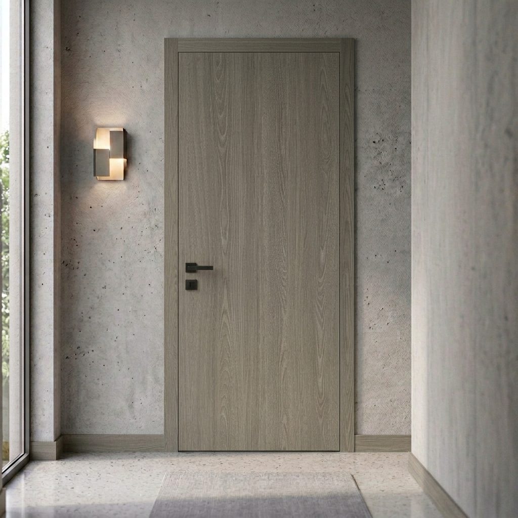Przydymiony szary laminat architektoniczny ES-508 wiąz flat grain o wyrazistym usłojeniu